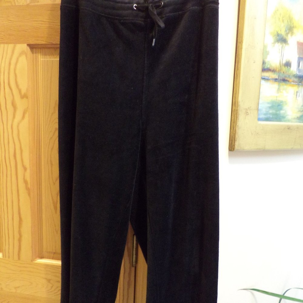 🌸🌻💐WOMEN'S ONQUE CASUAL Velour Pants  ~ Black ~   Size: 2X